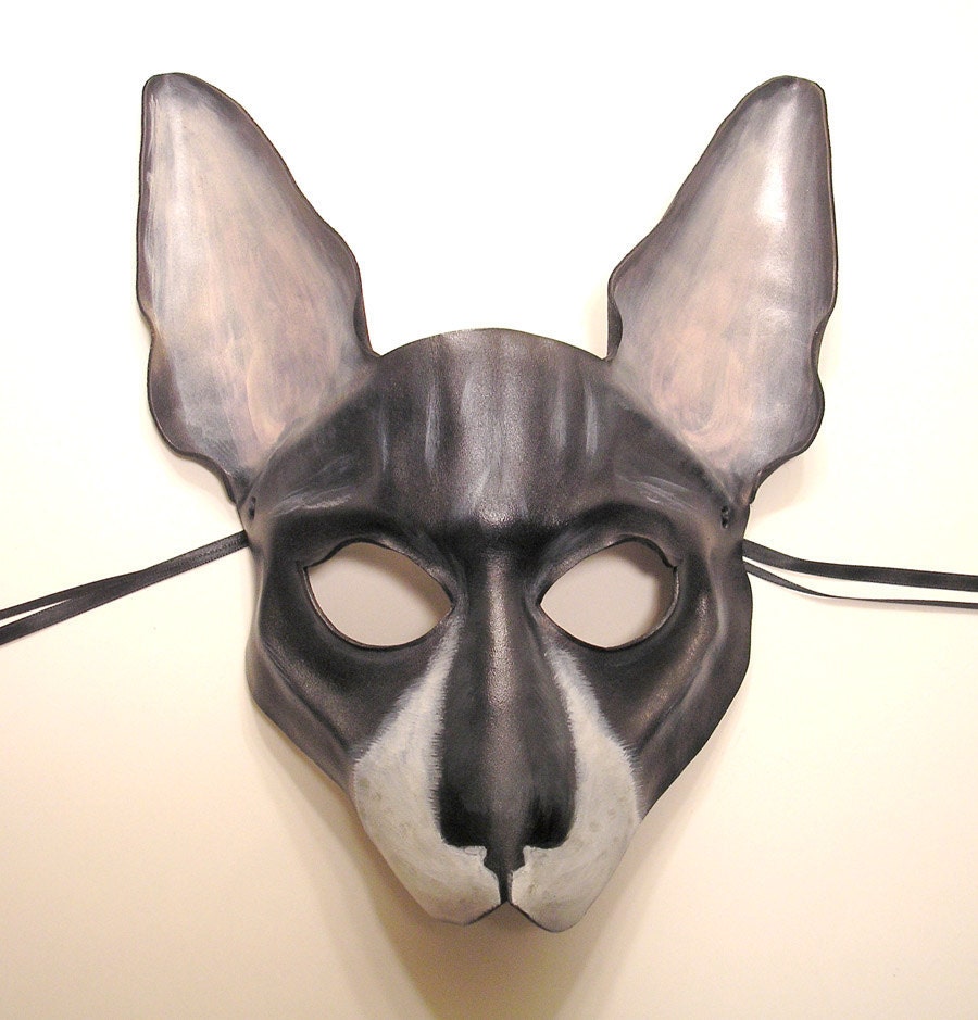 Exotic Cat Leather Mask Sphynx Rex Siamese Balinese Abyssinian Peterbald