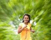 Good Morning Exercise Women's Fitted Cotton Banana Yellow Tshirt