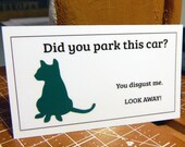 Bad Parking Cards -8 laminated mini notes (WG201 )