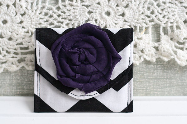 Chevron Rosette Coin purse Pouch