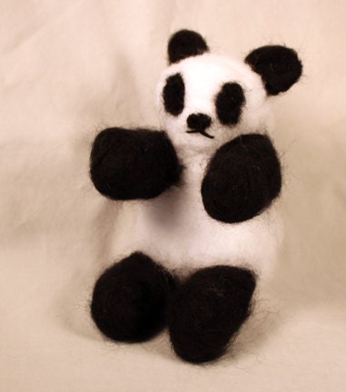 Black and White Needle Felted Panda