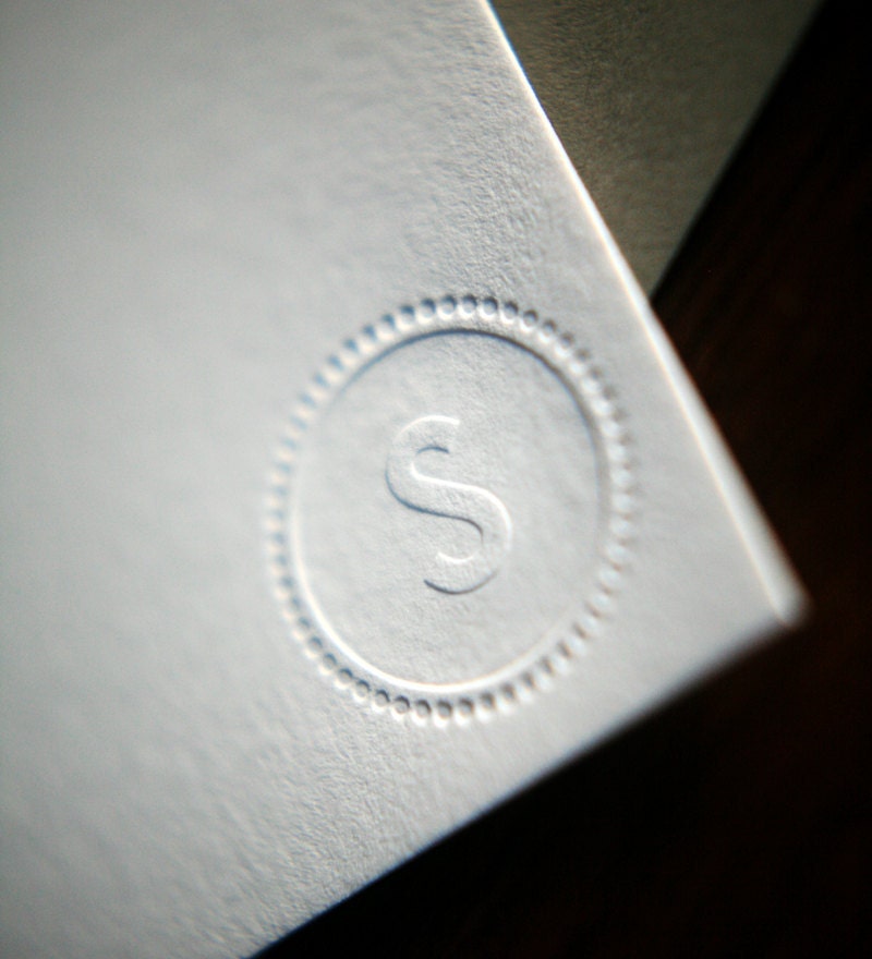 Letterpress Stationery - Dot Initial Letterpress Notes