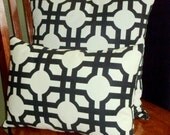Decorative Throw Pillow Covers - Black and White - Set of Two