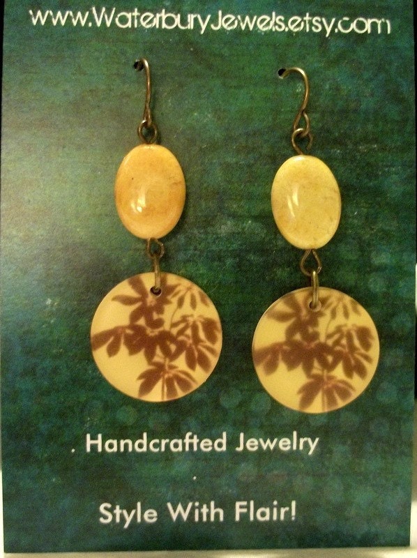 Yellow Resin Dangle Earrings