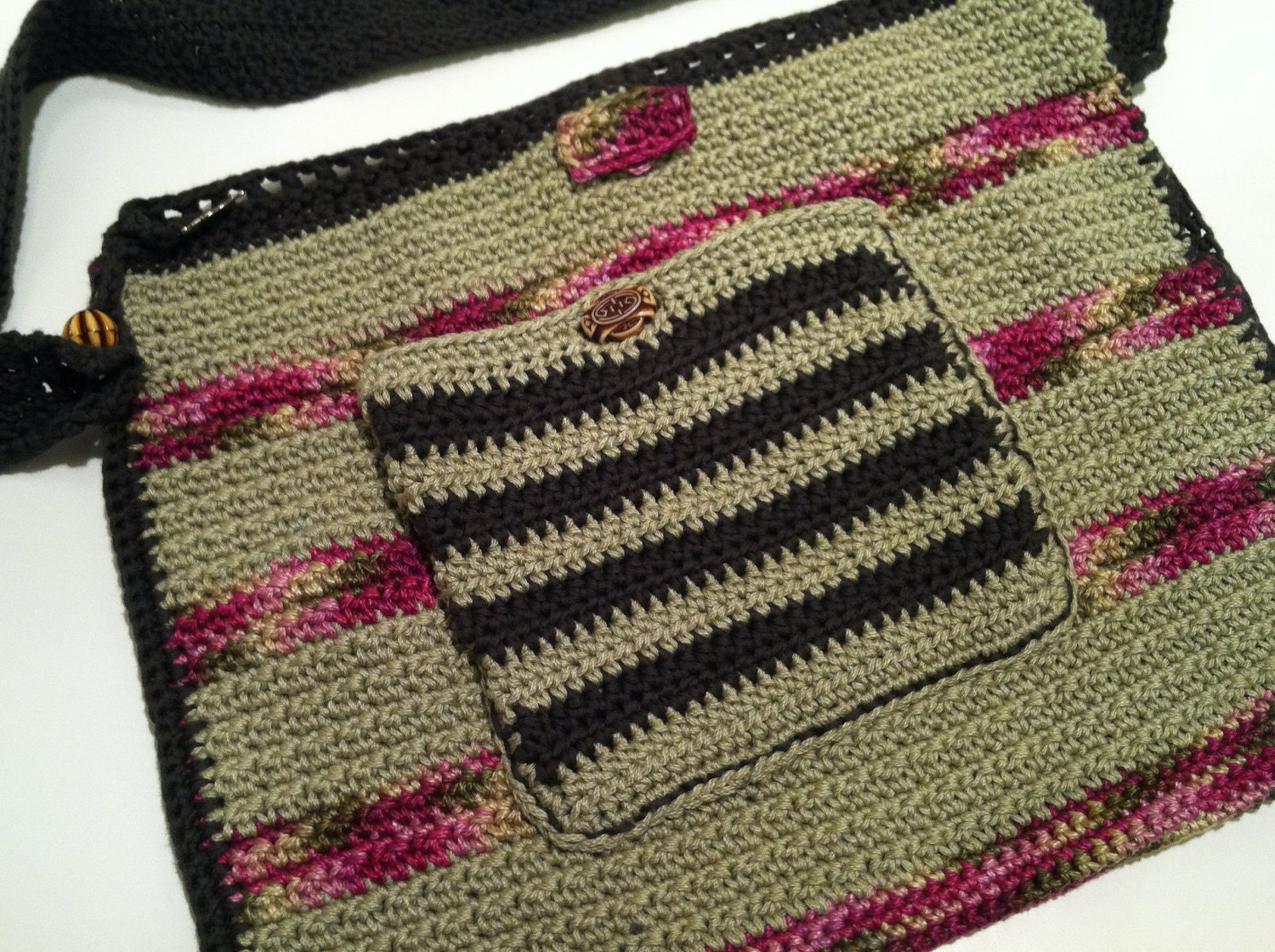 OOAK Funky Purse in Pink and Green (FREE Shipping US and Canada)