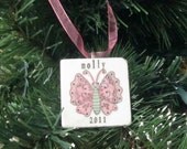 Personalized Butterfly Ornament including Gift Box