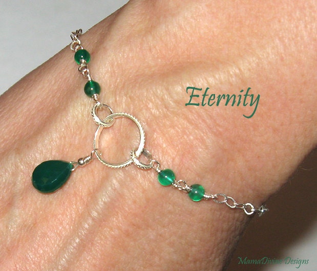 Eternity - Green Onyx Sterling Silver Bracelet