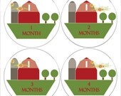 Monthly Onesie Sticker (Boy):  Farm