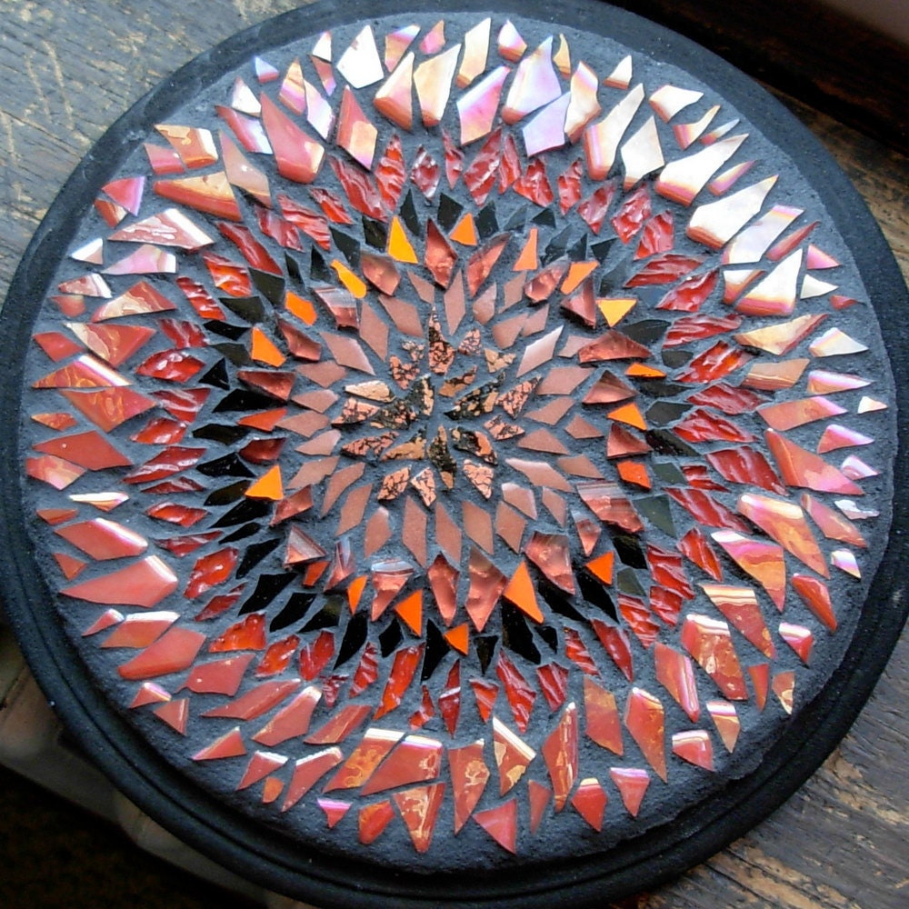 Red Blanket Flower Mandala Mosaic(8 inch)