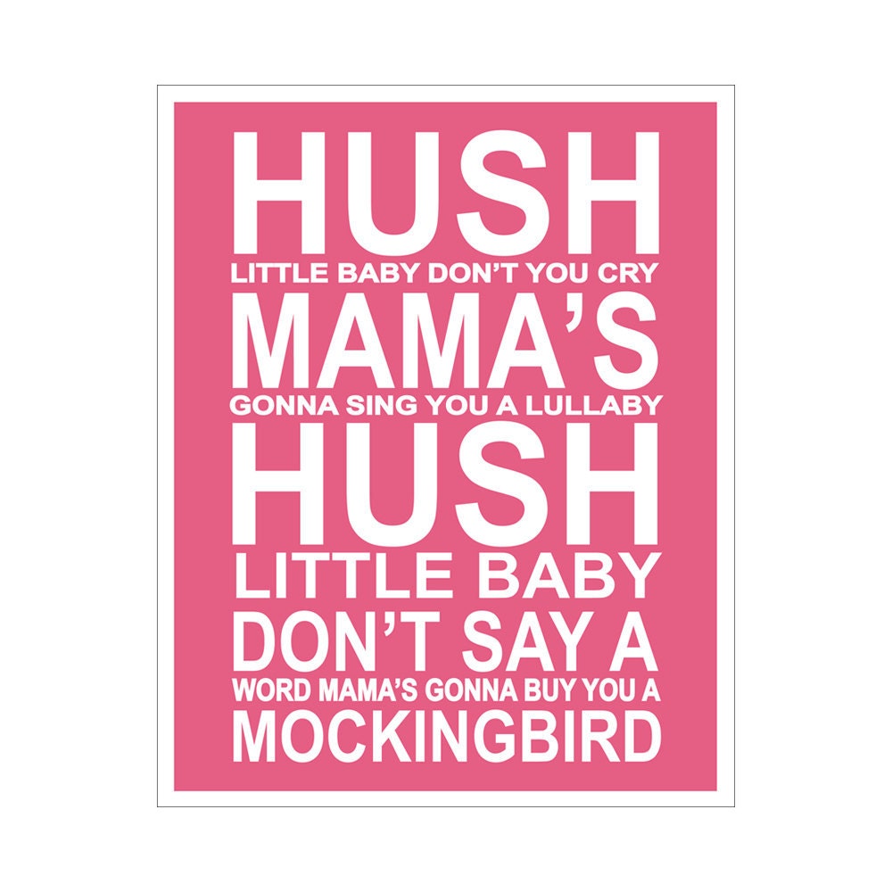 Hush Little Baby 8x10 inch print by Finny and Zook