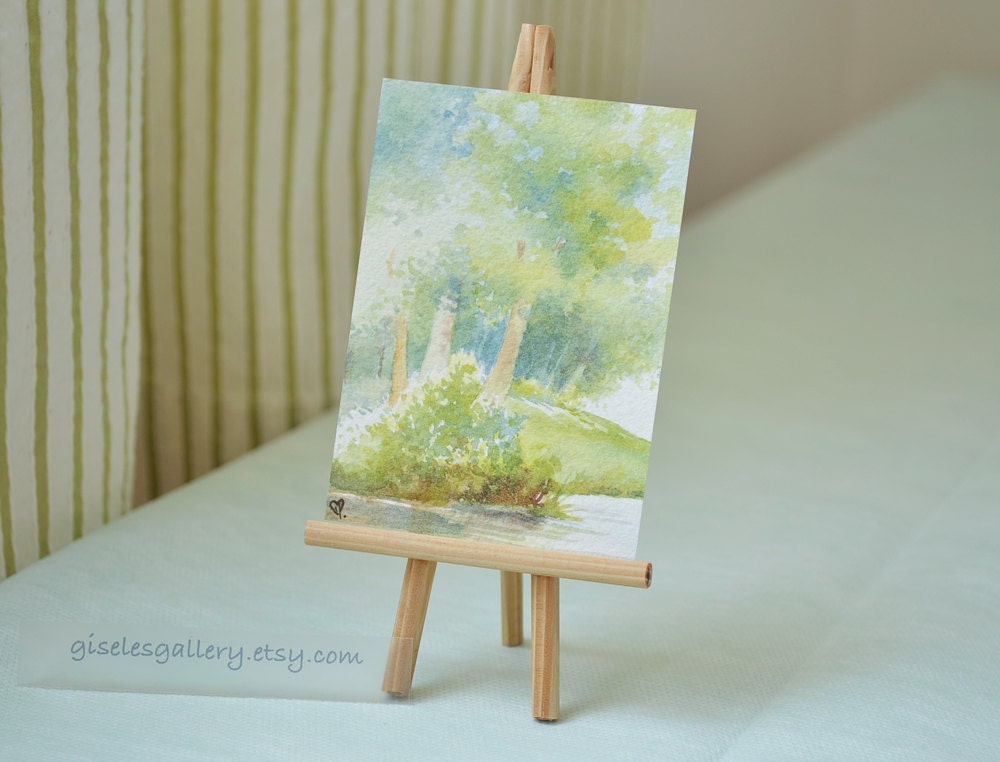 Original Watercolor Painting ACEO - Rowing by