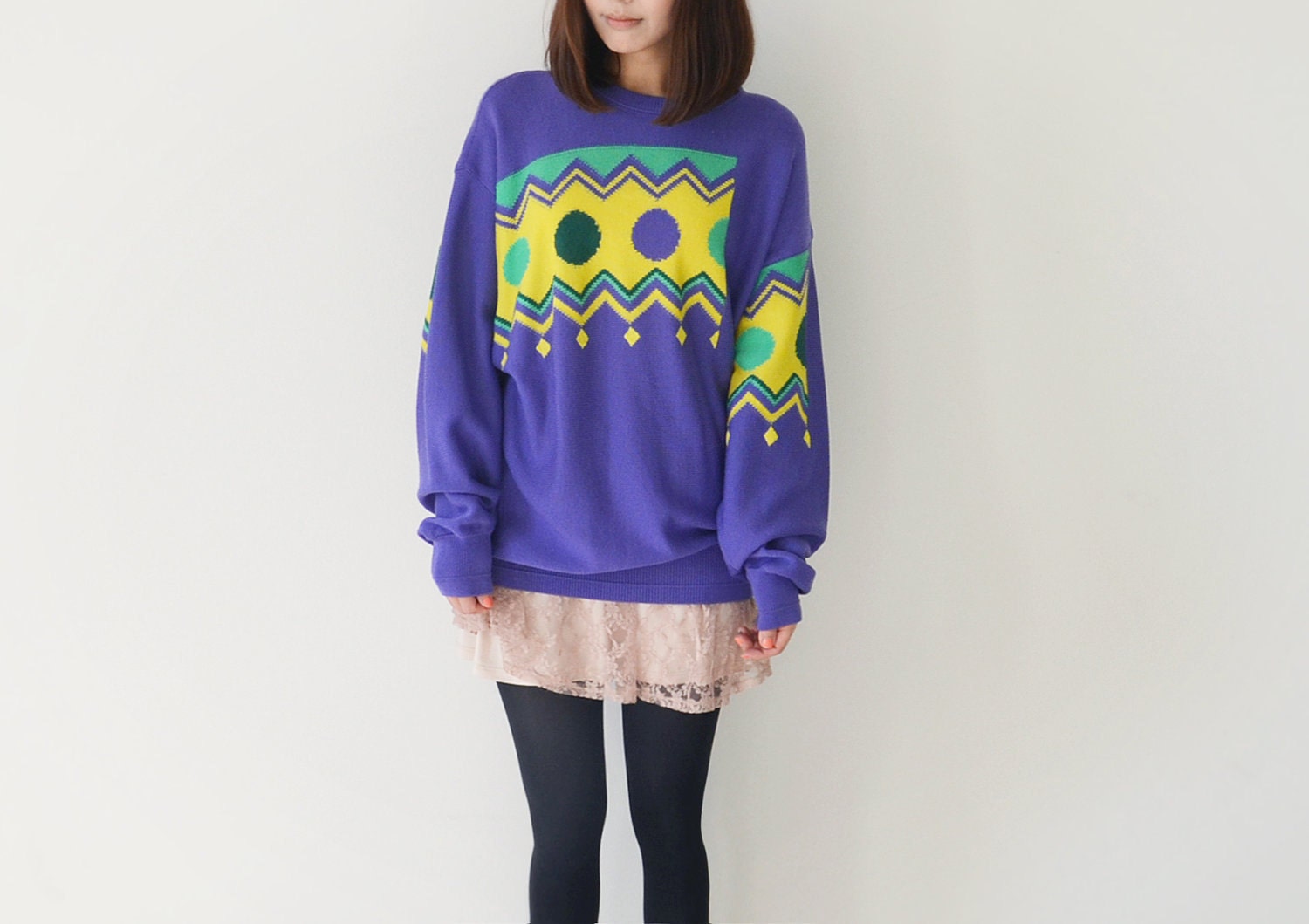 Vintage 1980s GIANNI VERSACE purple sweater.