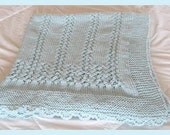 Aqua Blue Patterned Blanket/Throw