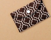 Metro Brown Retro Tiles Card Case Pocket Wallet