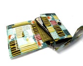 Smart Phone Wallet / Cell Phone case Handmade / Blue and Green