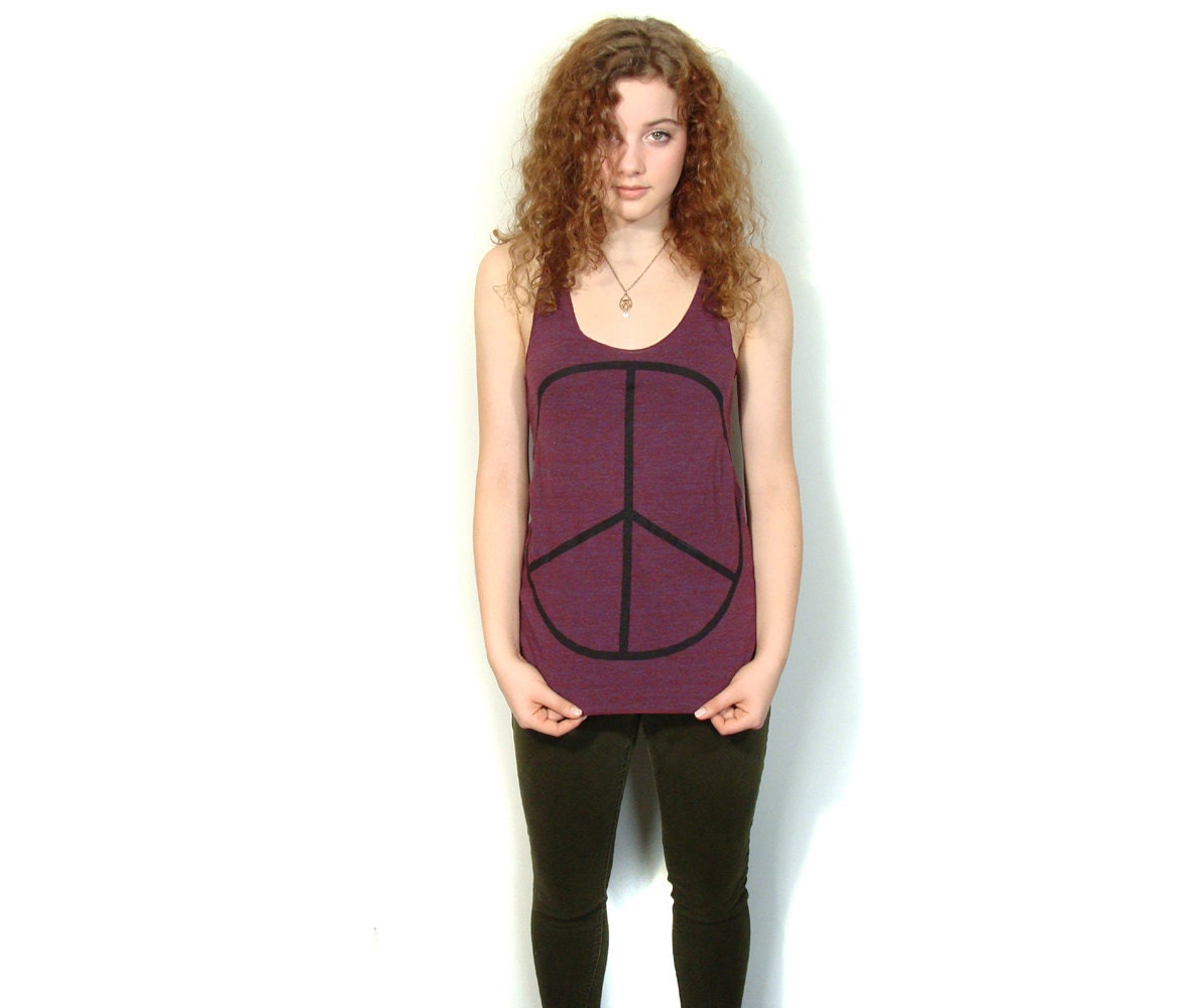 Peace sign racerback tank top Small Medium Large