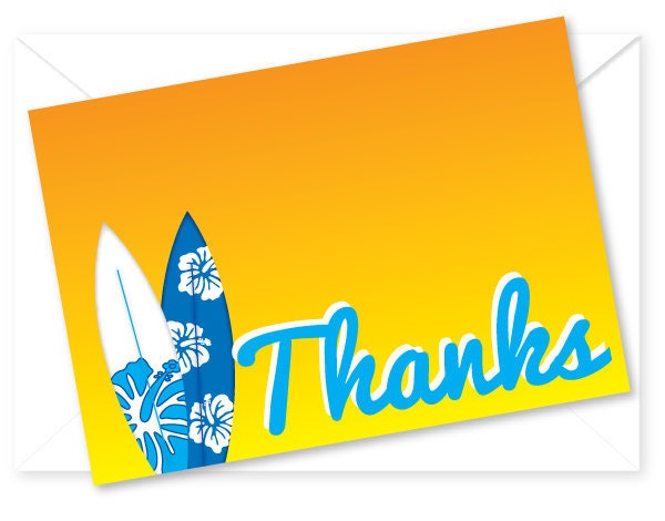 Boy's Pool Birthday Party Thank You Card