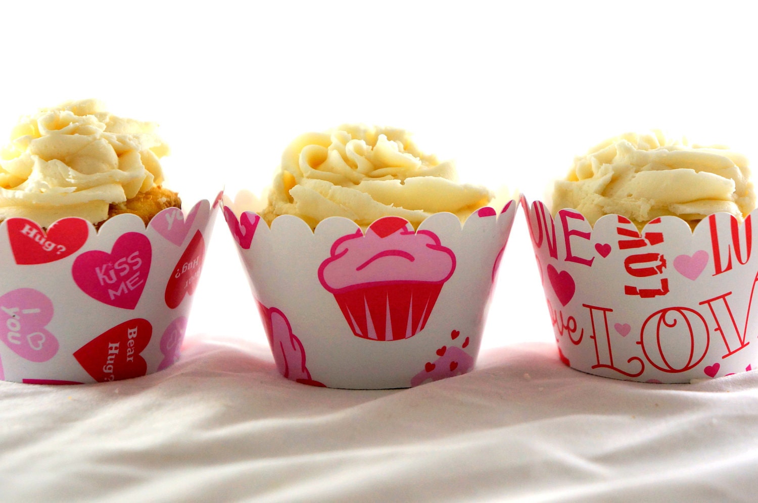 Valentine Cupcake Wrappers for Valentine Party in Pink