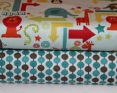 1/2 yard Bundle -Alphabet Soup Boy and Beads - Fabric - Blue - Riley Blake - 1 yd total