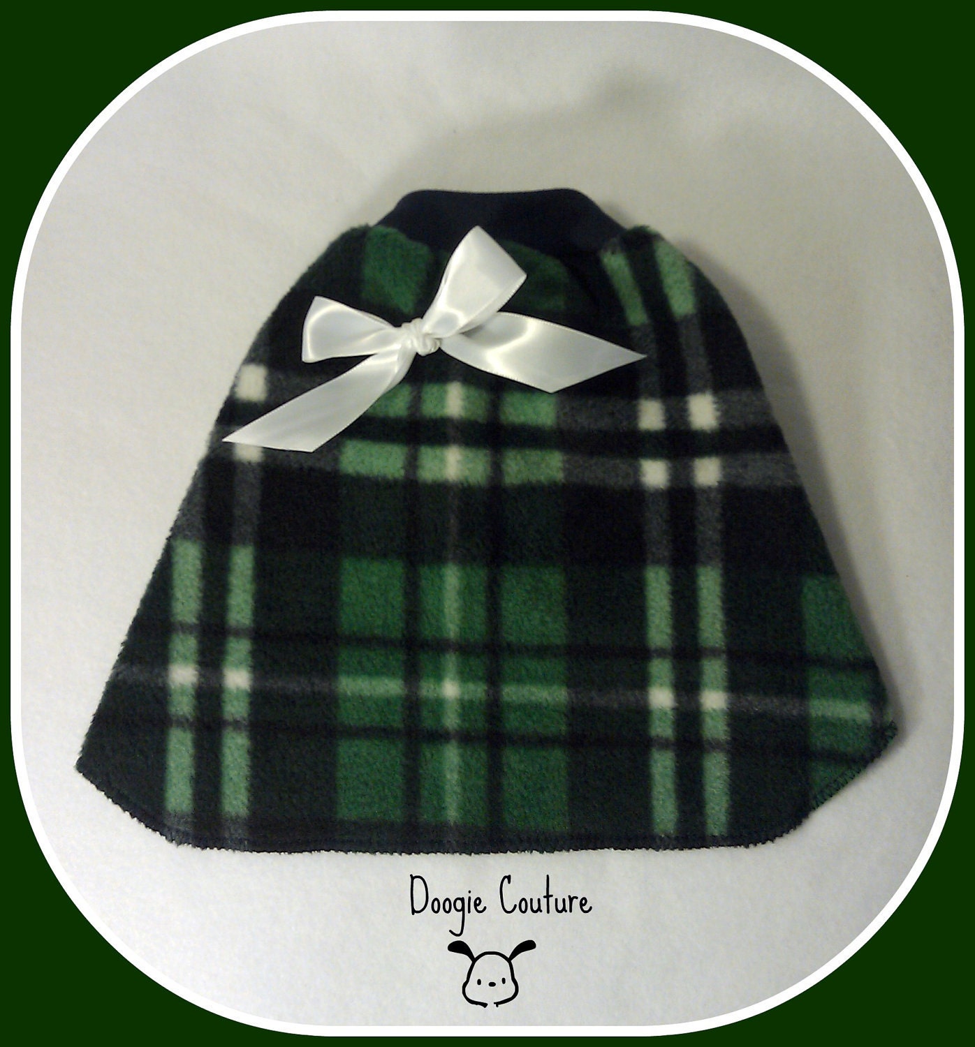 Cozy Green and Navy Plaid Cozy Fleece Dog Shirt Clothes Size XSmall Great for Male or Female