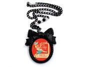 Vintage German 'Wurst' Valentine Print Necklace