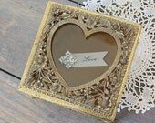 Vintage Heart Jewelry Casket Gold Filigree