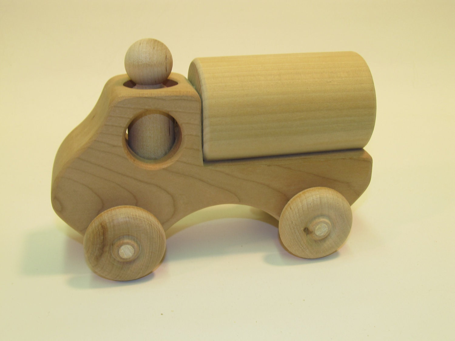 All Natural eco friendly wooden tanker truck with person