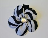 Small Zebra Print 5 Petal Ribbon Flower