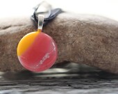 Fused Glass Pendant Marigold Sunset