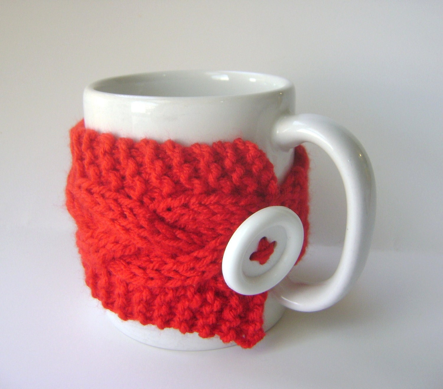 Red Cup Cozy, Mug Cozy, Tea Cozy, Bright Red Coffee Cozy