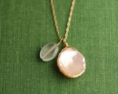 Keishi Pearl and Aquamarine Necklace