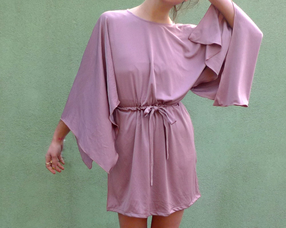 Mini Dress Vintage 70s bell Sleeve Mini Hippie Dress size small/medium