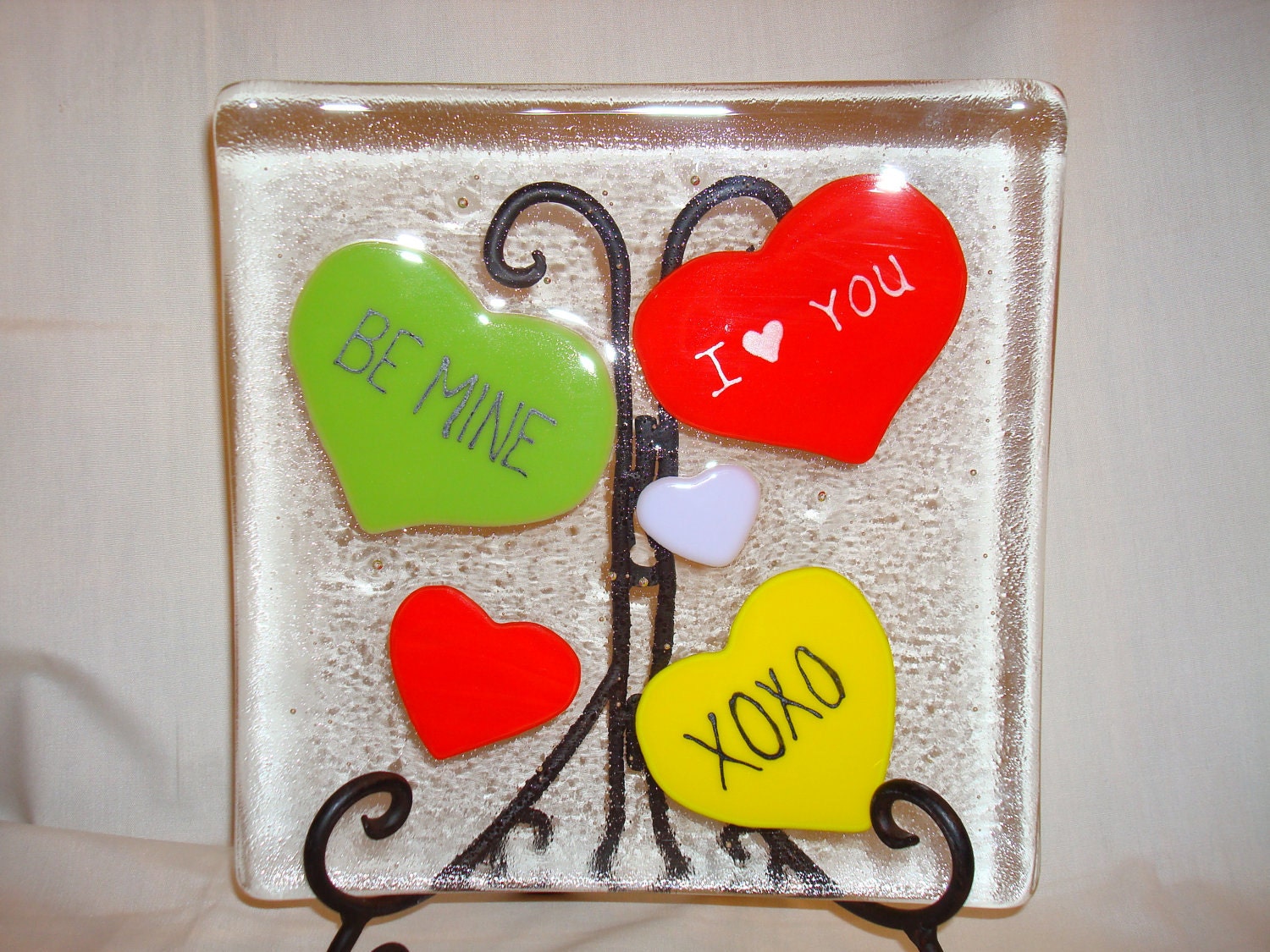 Valentines Heart Plate 8 inch squared
