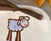 RESERVED FOR DoubleE25 - Set of Two Personalized Little Lamb New Baby Keepsake Dish