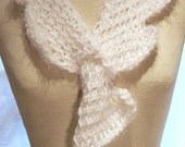 White Scarf in Fluffy Bunny Soft Yarn Crochet