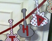 Rock Star Personalized Birthday Banner featuring Guitar Heroes
