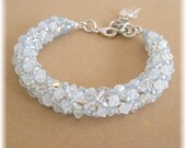 Swirled Something Blue Bridal Bracelet, Light Blue Bracelet, Swarovski Crystal Bracelets, Etsy Wedding Bracelets