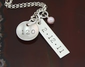 The Heather - Weight Loss Necklace -  Personalized Hand Stamped Sterling Silver Necklace
