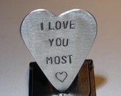 Guitar Pick I Love You Handmade from Aluminum