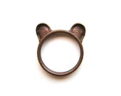 SALE -- Grizzly Bear Ears Ring, brown bear ring, animal ring, cute ring, Kawaii ring, bear ears, grizzly ears ring, animal jewellery