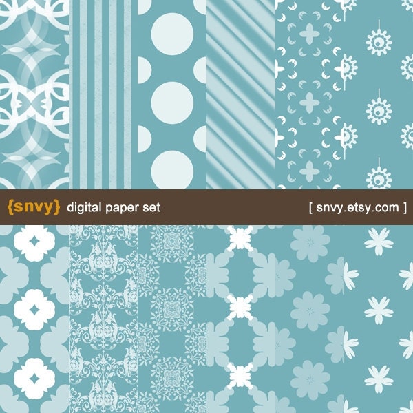 Digital Paper Pack (Set of 12 Papers) for Scrapbooking, card making, invitation, photo cards - Personal and Commercial Use - 100011C