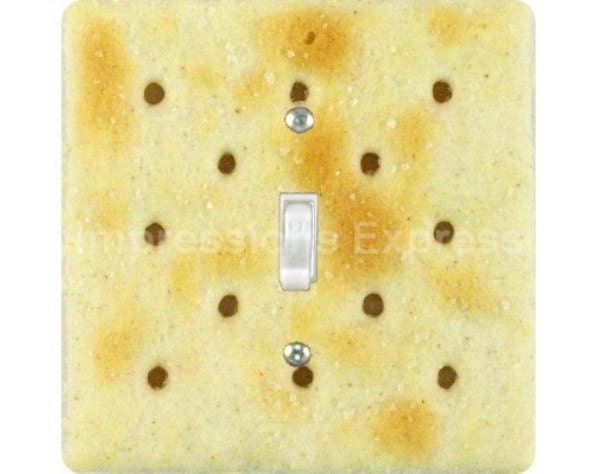 Saltine Cracker Square Single Toggle Light Switch Plate Cover