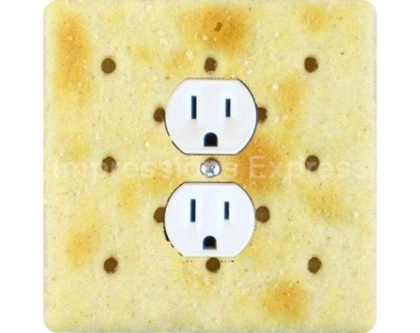 Saltine Cracker Square Duplex Outlet Plate Cover