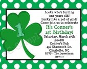 St Patricks Day 1st Birthday Party Invitation St Patricks Day 1st Birthday Invitation Saint Patricks Day Birthday Invitation Printable