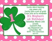 St Patricks Day 1st Birthday Invitation St Patricks Day 1st Birthday Party Invitation Saint Patricks Day Birthday Invitation Printable