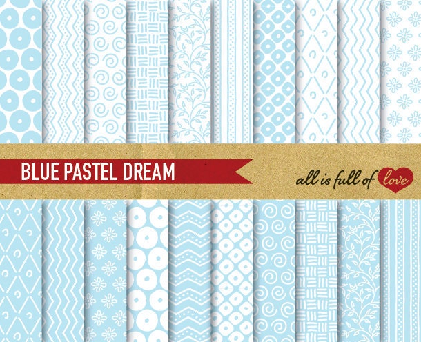 Digital Paper Pack BLUE PASTEL DREAM
