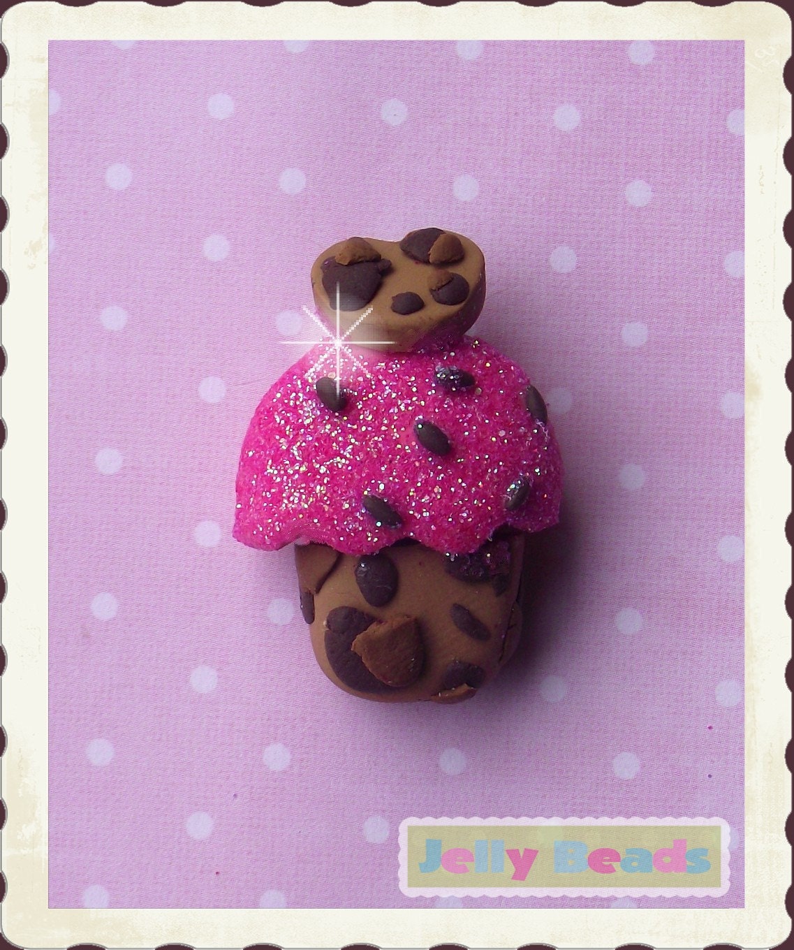 Glittery Leopard Cupcake bead/charm/bow center