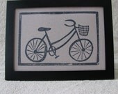 Lino Cut Bike Print - 4 x 6 Image Size