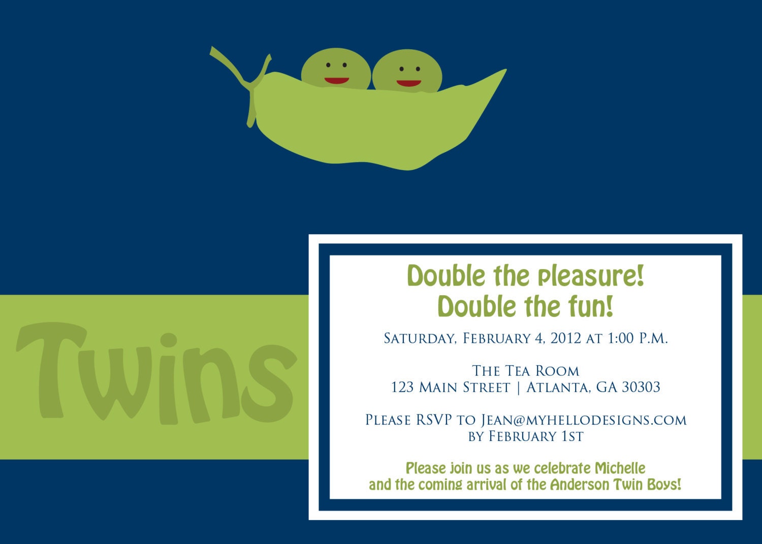 Baby Shower (Twins):  Pea Pods