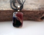 Fused Glass Pendant Purple Wine